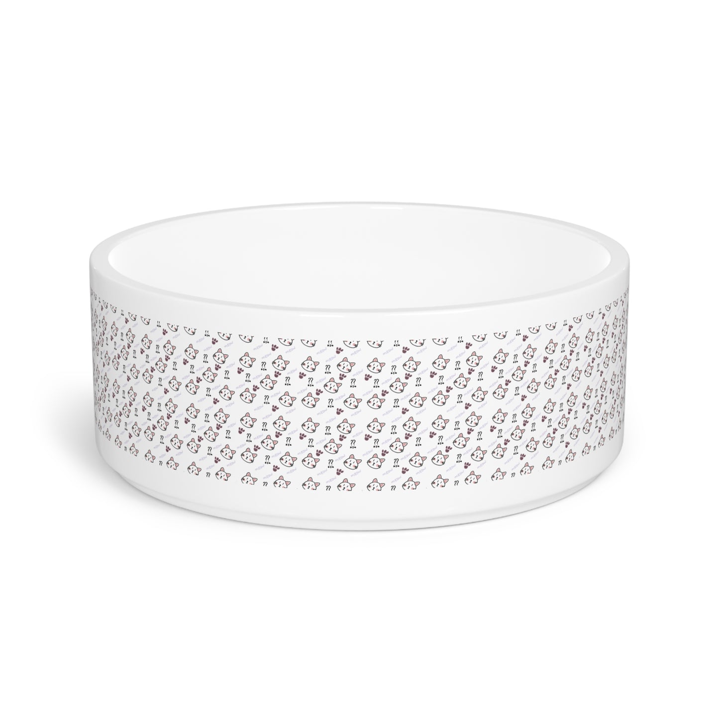 Cute Cat Pattern Ceramic Pet Bowl (Mascot Theme)