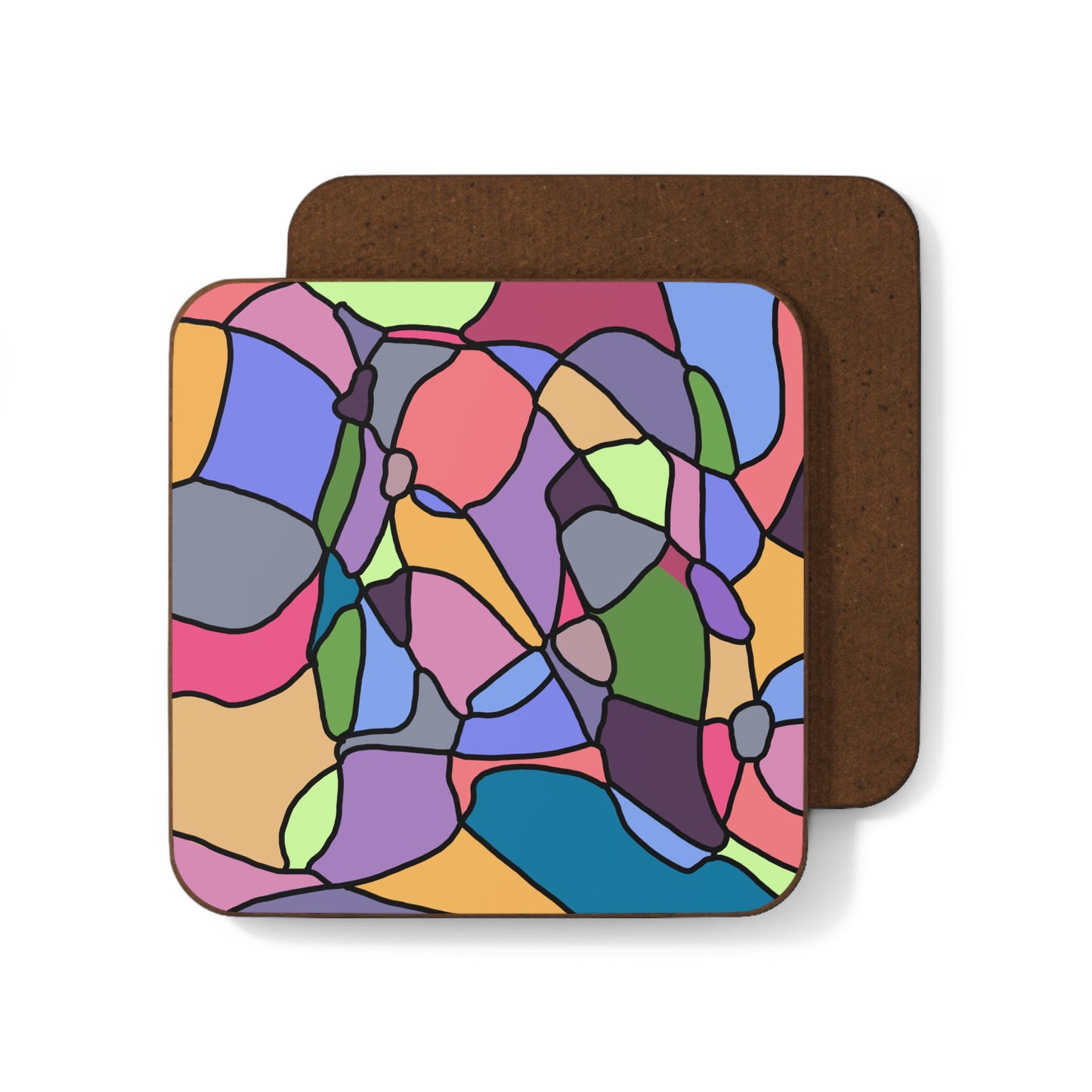 Abstract Color Block Hardboard Coaster (Art Therapy Design 1)