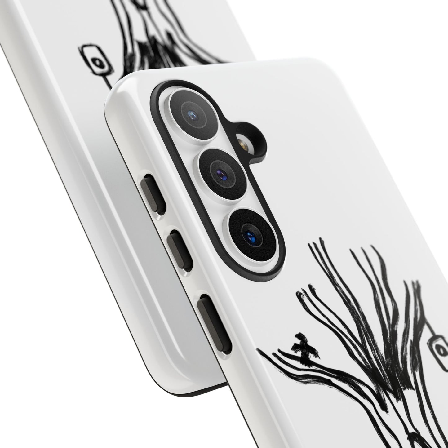 We are a Part of Nature, Monochrome Tree Hardcover Phone Case