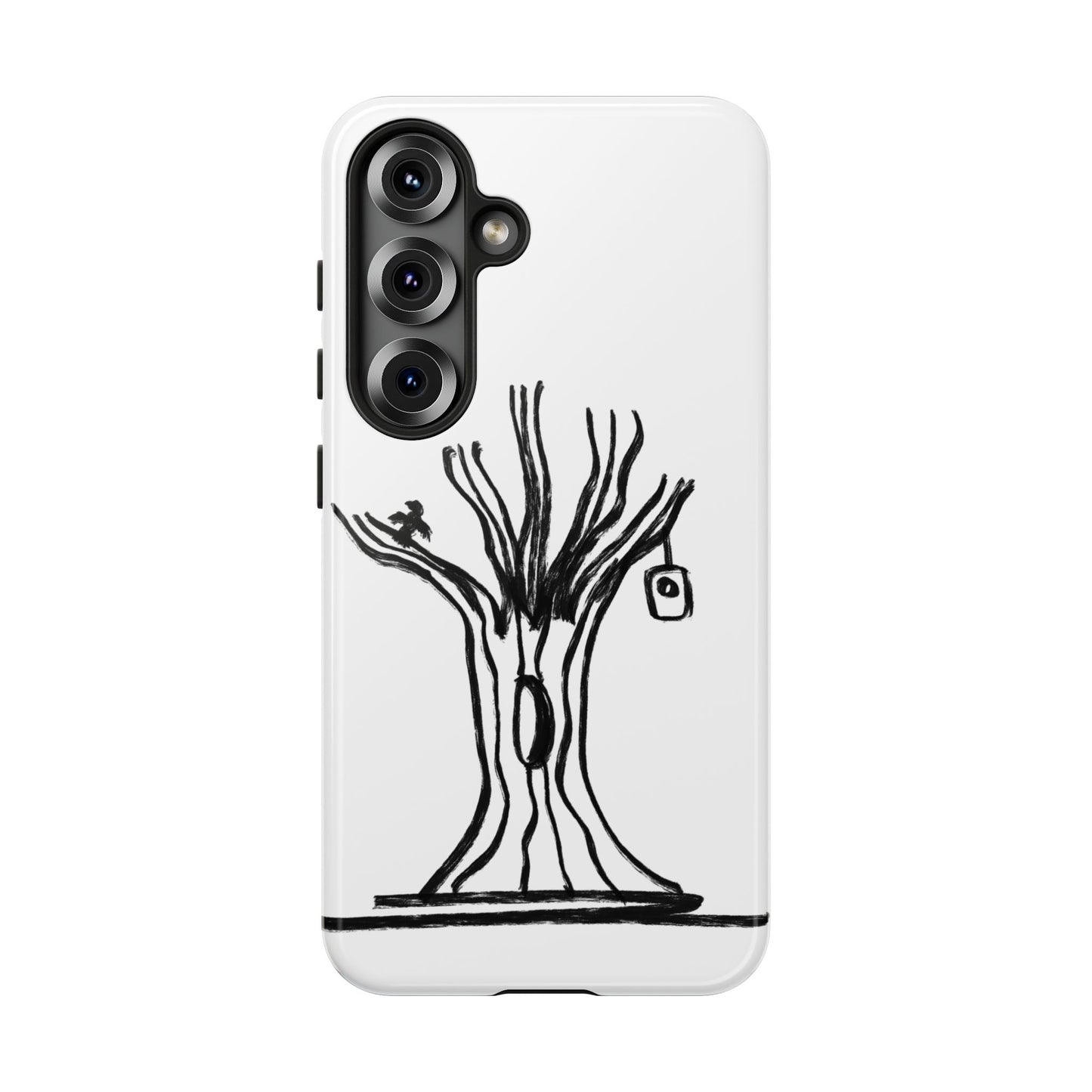 We are a Part of Nature, Monochrome Tree Hardcover Phone Case