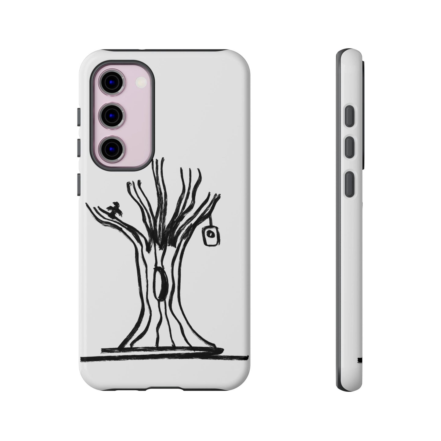 We are a Part of Nature, Monochrome Tree Hardcover Phone Case