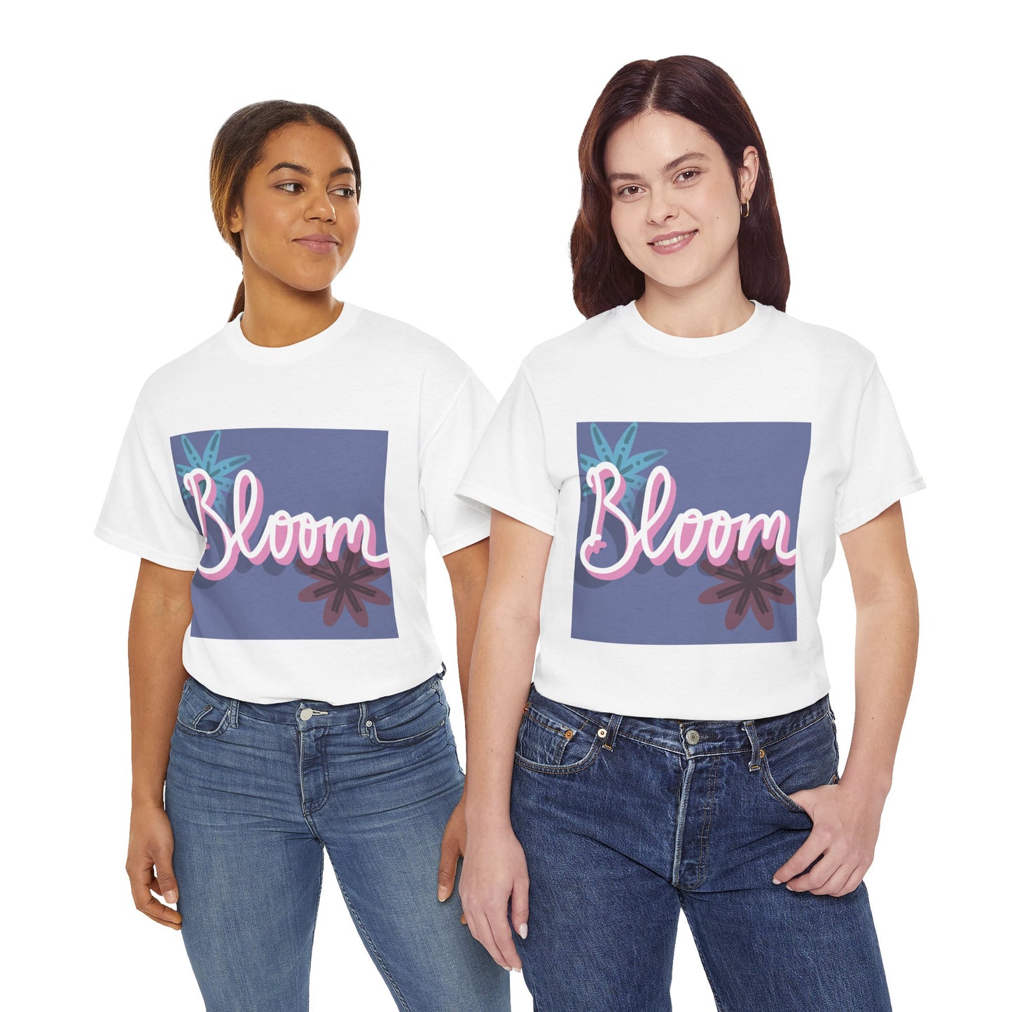 Purple Floral Bloom Unisex Heavy Cotton Tee