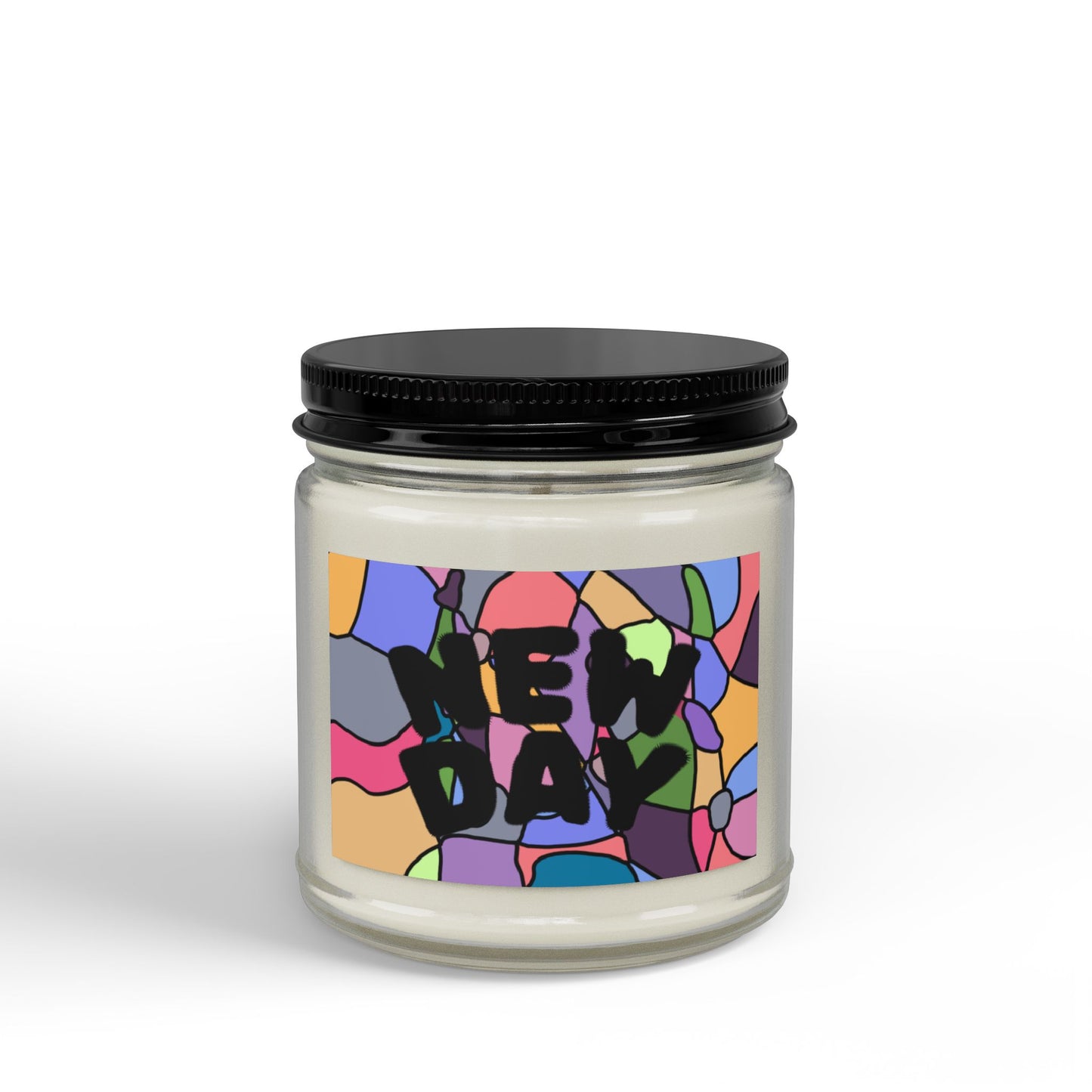 New Day Scented Jar Candle, 4oz & 9oz (Art Therapy Design 1)