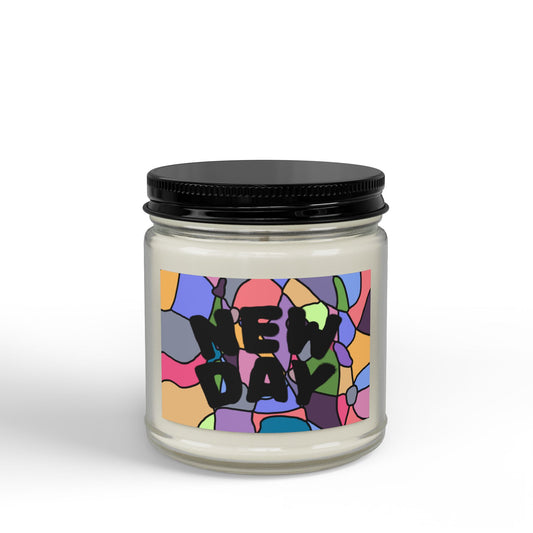 Abstract Color Block New Day Scented Jar Candle, 4oz & 9oz (Art Therapy Design 1)