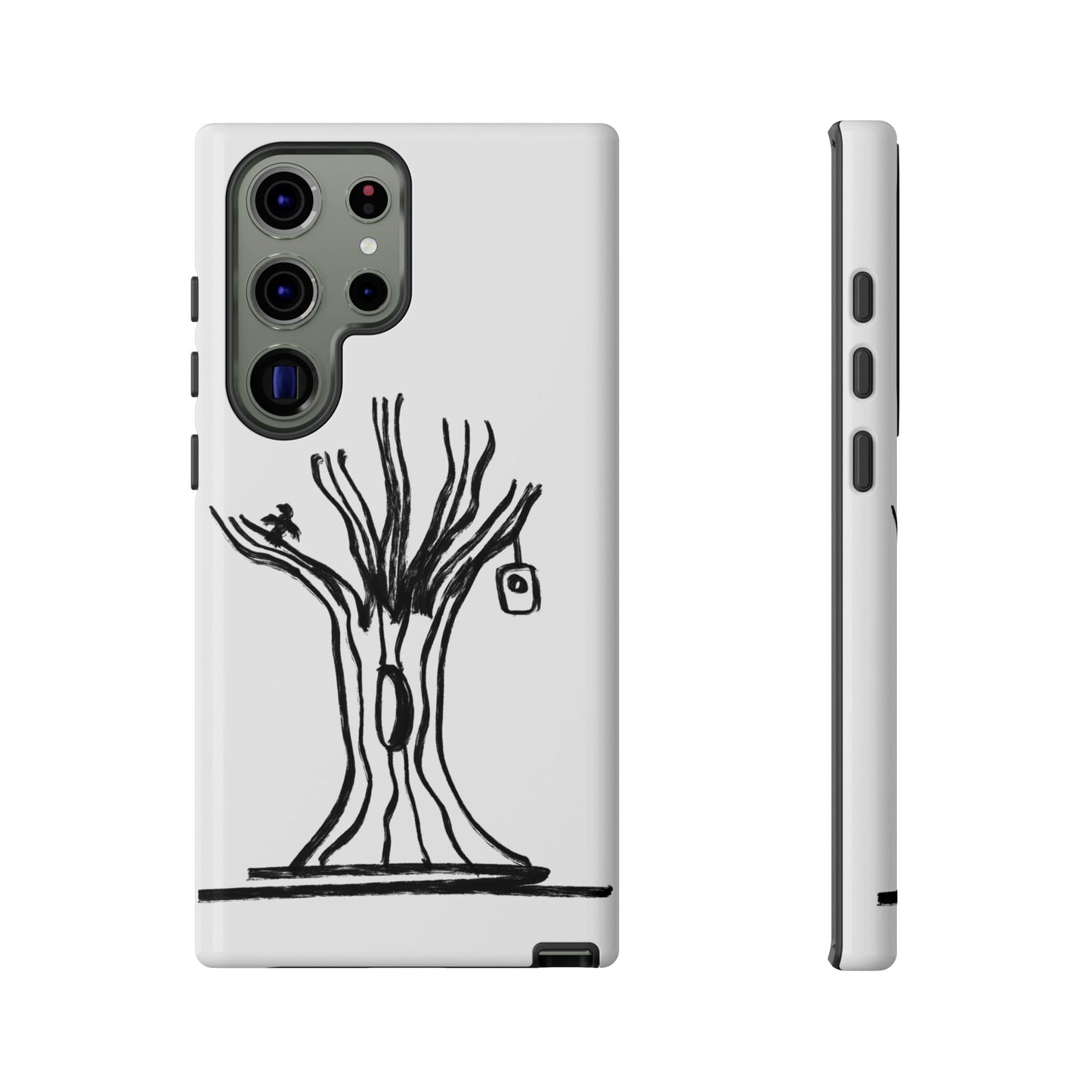 We are a Part of Nature, Monochrome Tree Hardcover Phone Case