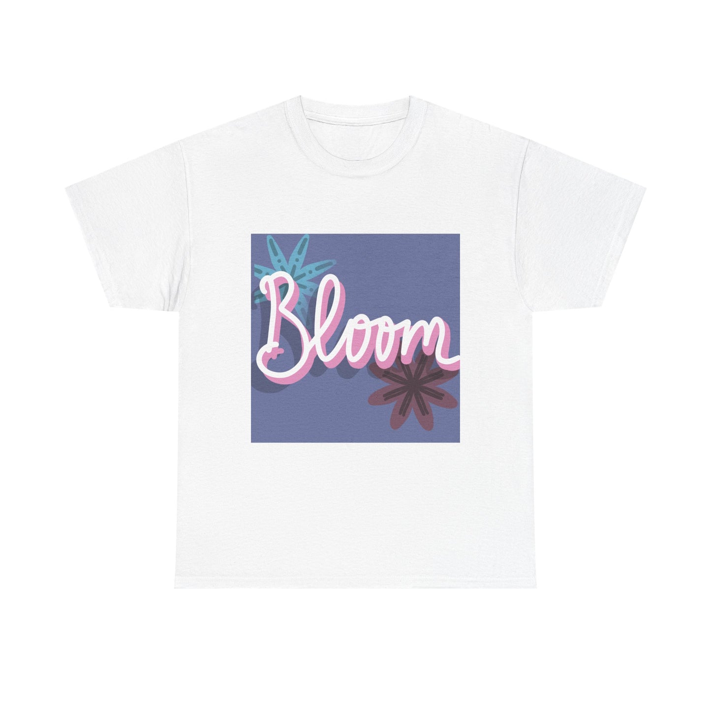 Purple Floral Bloom Unisex Heavy Cotton Tee