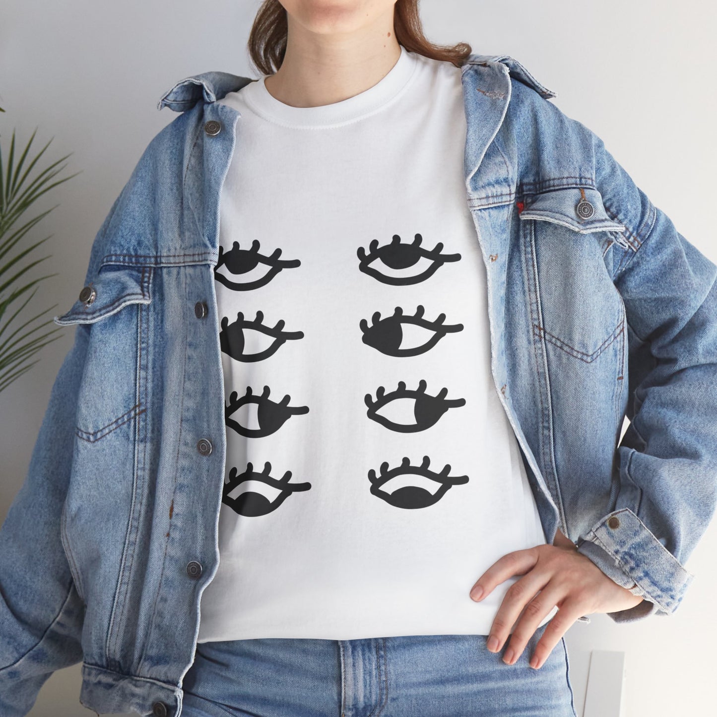 All Eyes on You Minimalist Monochrome Unisex Cotton Tee