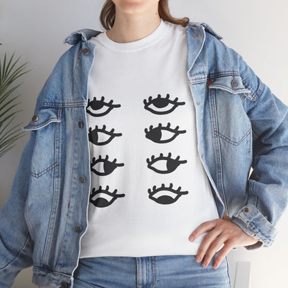 All Eyes on You Minimalist Monochrome Unisex Cotton Tee