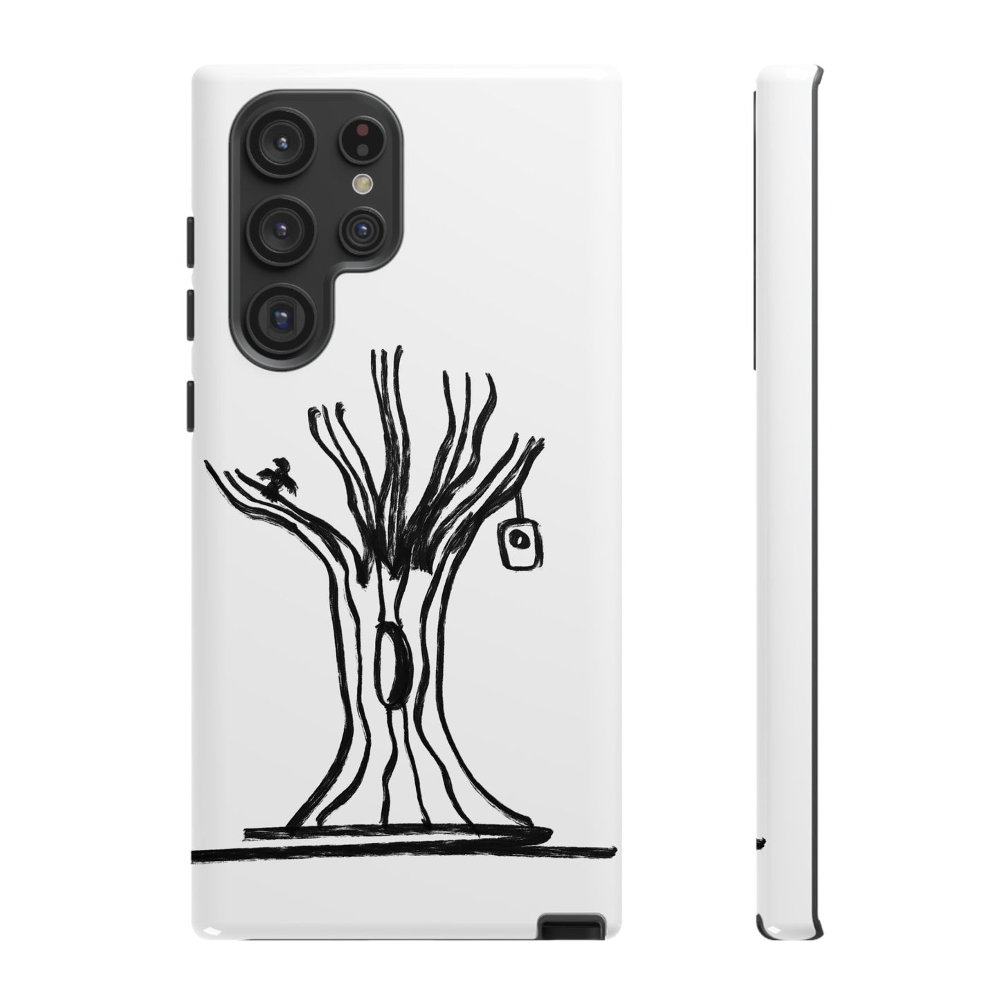 We are a Part of Nature, Monochrome Tree Hardcover Phone Case