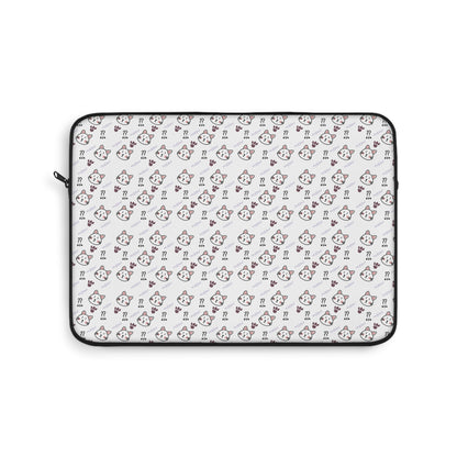 Cute Cat Pattern Laptop Sleeve – White Kitty Print Protective Cover
