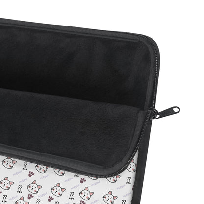 Cute Cat Pattern Laptop Sleeve – White Kitty Print Protective Cover