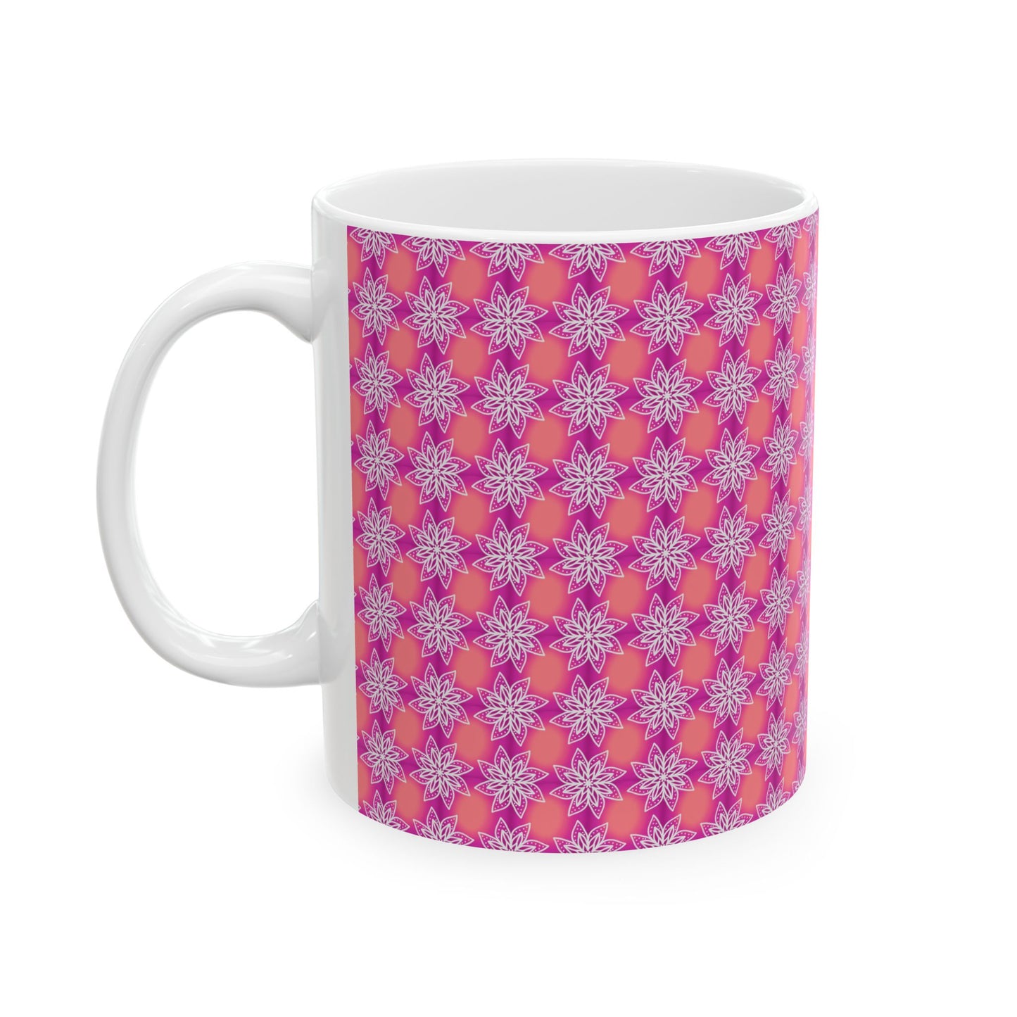 Aesthetic Mandala Pink Pattern Ceramic Mug (11oz)
