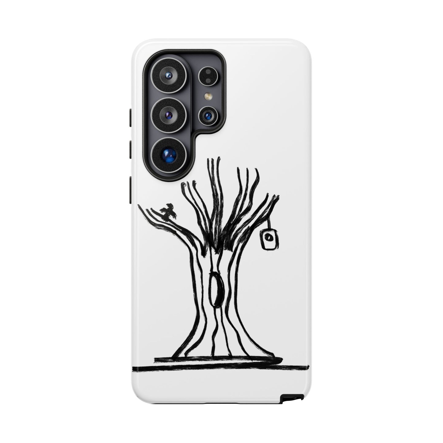 We are a Part of Nature, Monochrome Tree Hardcover Phone Case