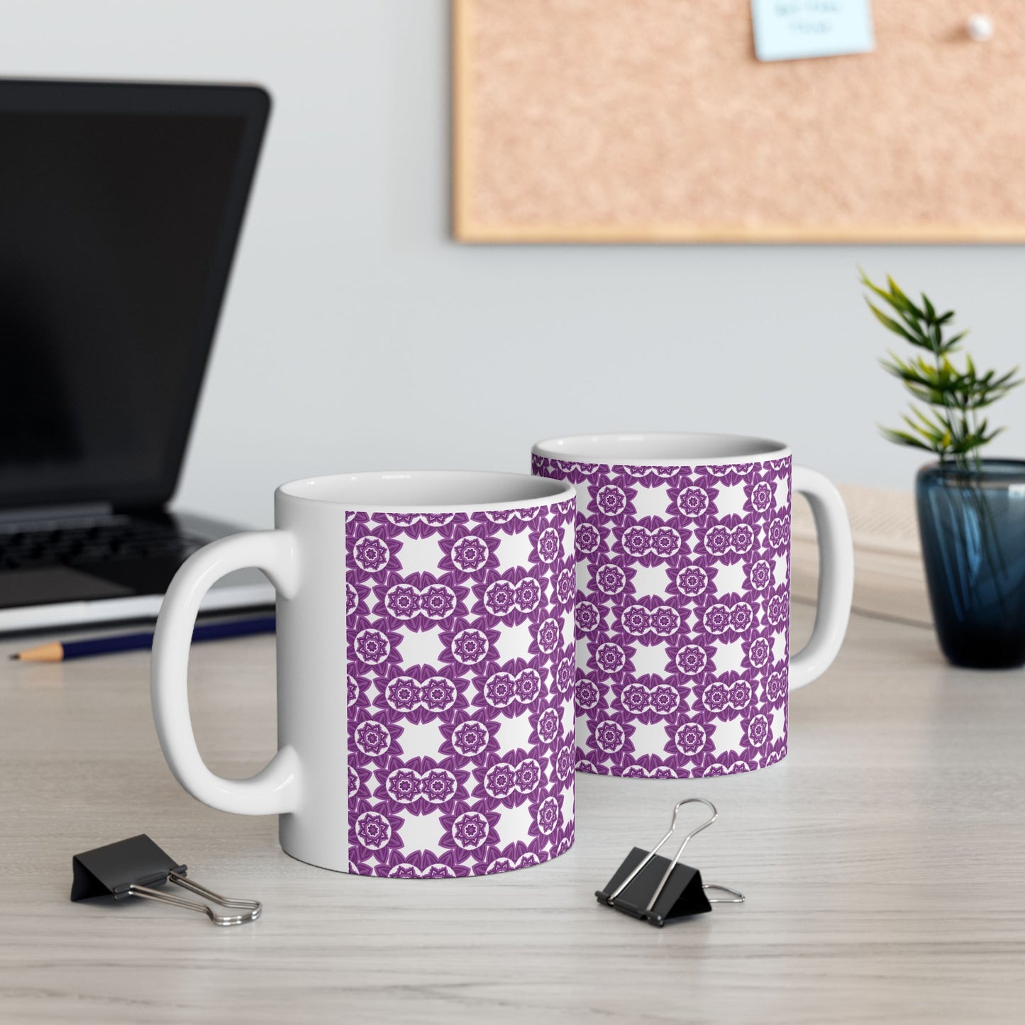 Aesthetic Purple Pattern Ceramic Mug (11oz)