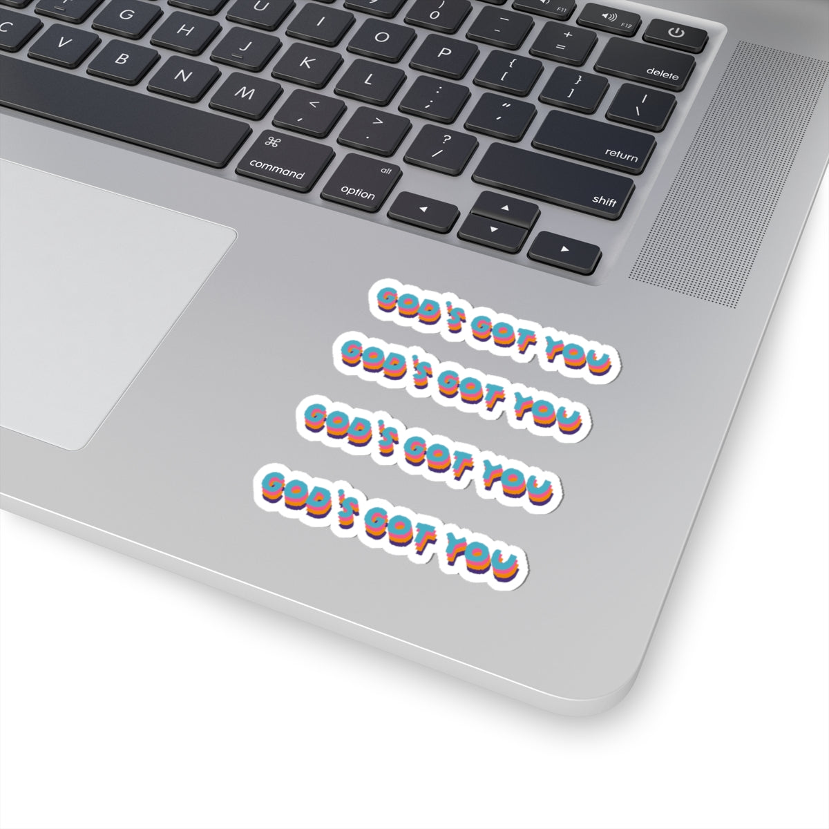 God's Got You Retro Rainbow Kiss-Cut Sticker